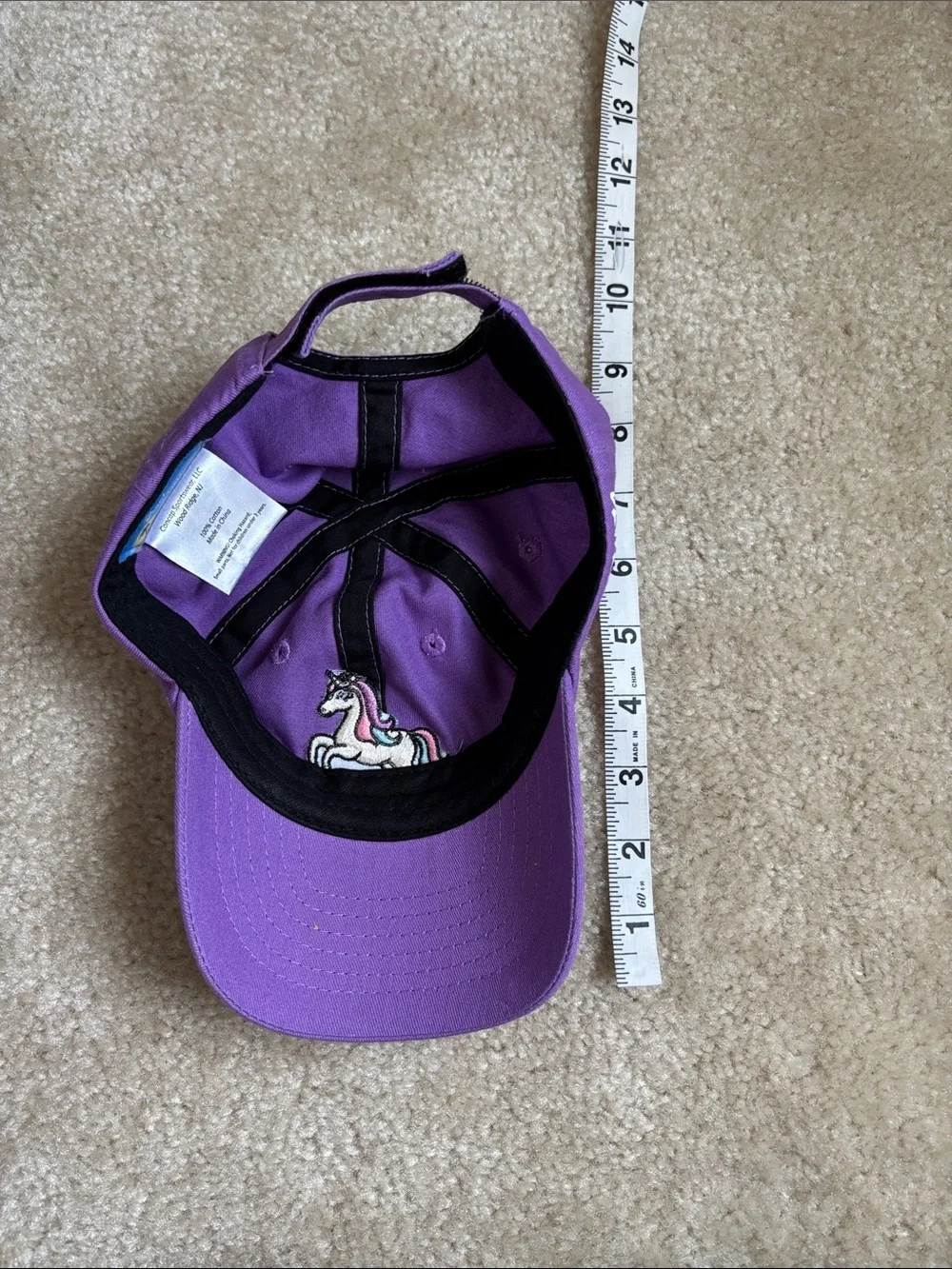 Dewey Beach Kids Purple Baseball Cap with Unicorn Patch